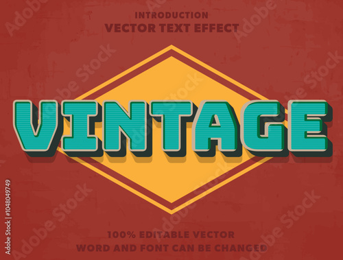 Text effect Vintage Retro Editable