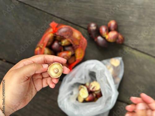 The Brazilian Matoa fruit is a type of tropical fruit that comes from the Papua region, Indonesia photo