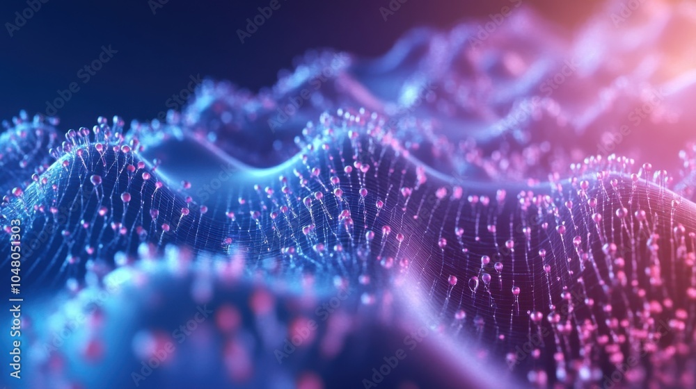 Abstract representation of digital waves with vibrant colors and intricate patterns Abstract representation of digital waves with vibrant colors and intricate patterns
