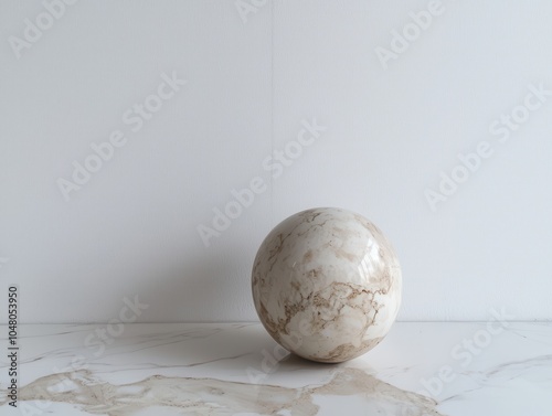 Minimalist Marble Countertop with Decorative Object