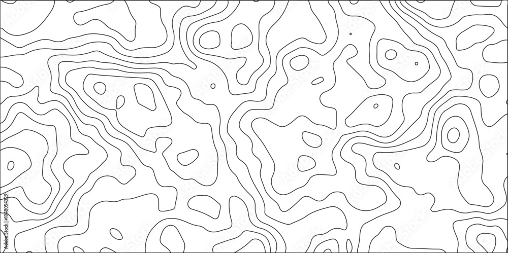 Fototapeta premium Abstract pattern with lines. Background of the topographic map. White background with topographic wavy pattern design. Vector contour topographic map.