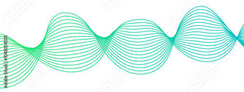 Abstract background with striped ribbons vector background with lines. wave shape is clearly visible and has smooth curves to represent different sounds. Modern technology background, wave design.