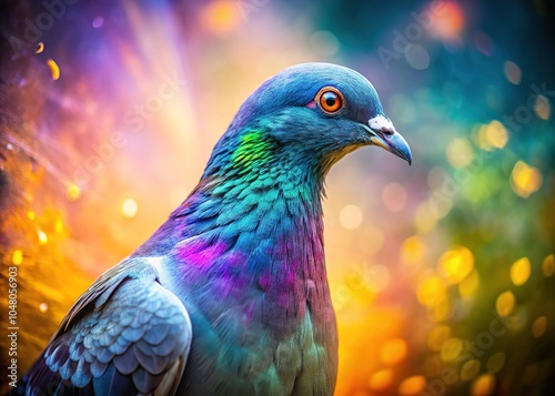 Double Exposure Pigeon - Blurred Background, Bird Photography photo