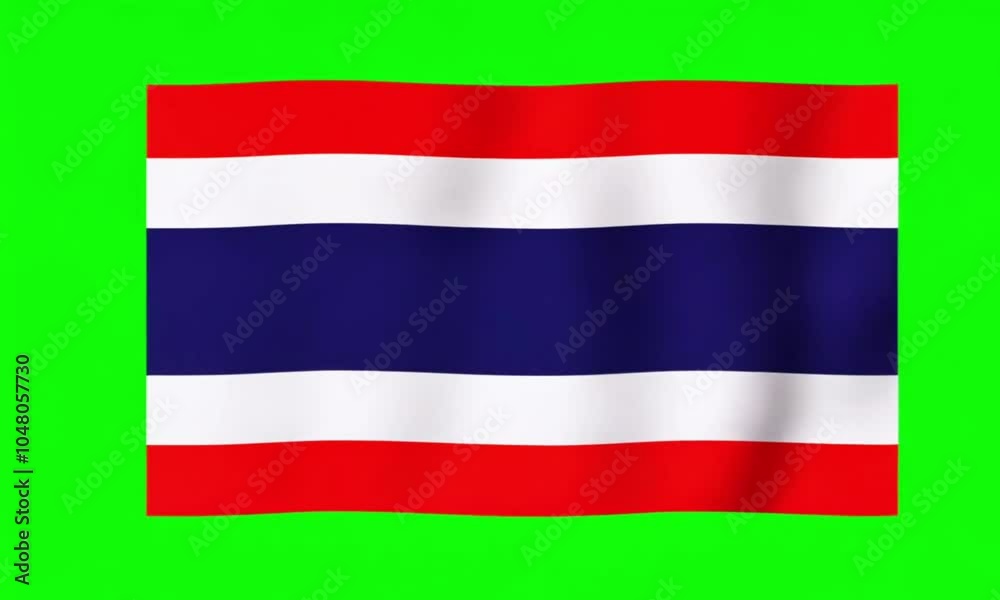 Thailand National countries flag moving slowly on green screen for study guide and travel purposes Thailand National countries flag moving slowly on green screen for study guide and travel purposes
