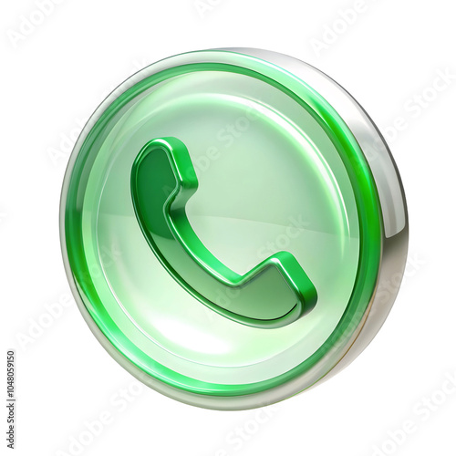 3D Round with WhatsApp Logo