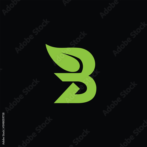 Letter B with leaf logo design template. Suitable for business, web, nature and designs