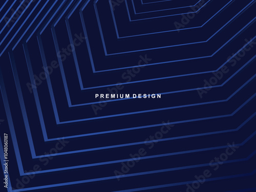 Premium background design with diagonal dark blue stripes pattern. Vector horizontal template for digital lux business banner, contemporary formal invitation, luxury voucher, prestigious gift certific