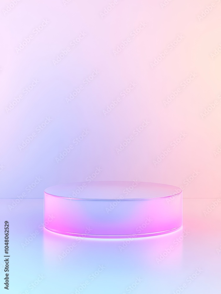 Captivating iridescent podium surrounded by soft ambient smoke effects perfect for modern presentations and events Captivating iridescent podium surrounded by soft ambient smoke effects perfect for modern presentations and events