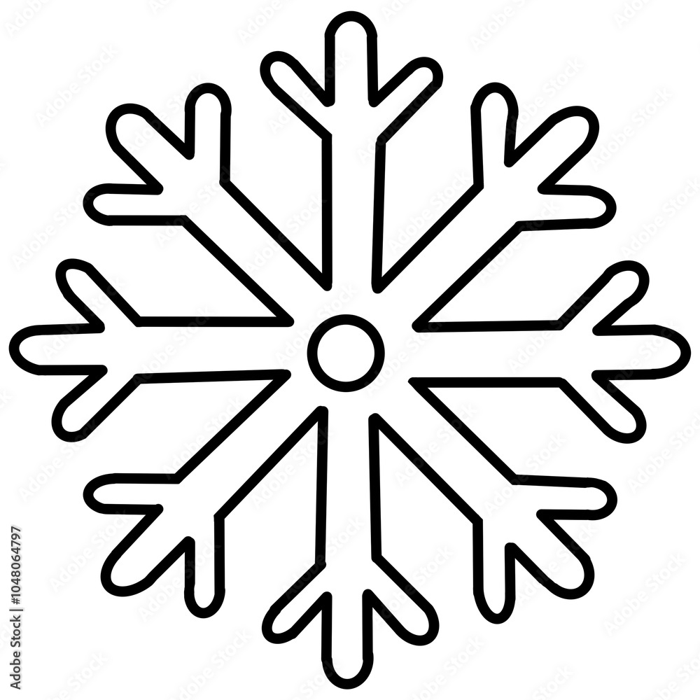 Christmas snowflake doodle outline cartoon Christmas snowflake doodle outline cartoon