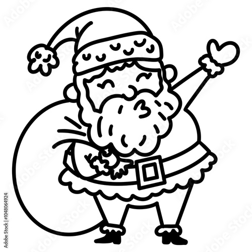 Christmas Santa Claus doodle outline cartoon