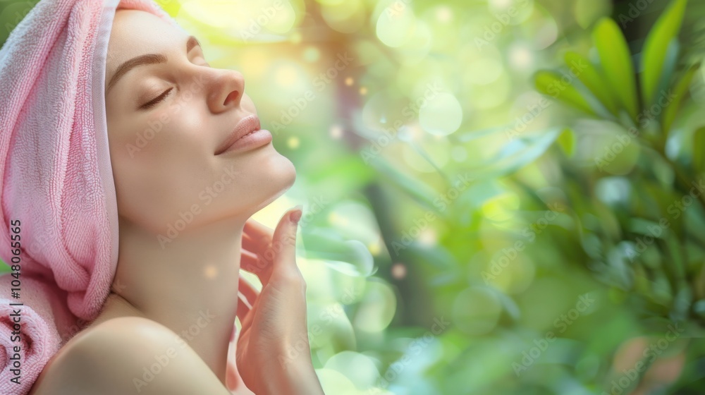 portrait of a woman relaxing in a spa portrait of a woman relaxing in a spa