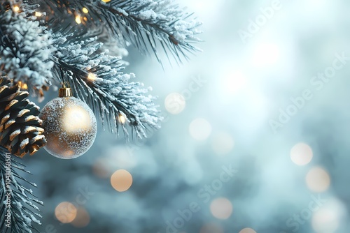 Christmas decoration background for new year celebrations with copy space for text
