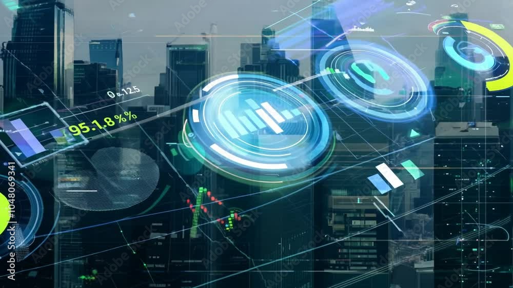 crypto GDP business data finance digital blockchain currency graph analytics building chart Stock exchange money market investment city district economy datum analytic fund global smart ai businessma