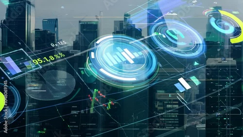 crypto GDP business data finance digital blockchain currency graph analytics building chart Stock exchange money market investment city district economy datum analytic fund global smart ai businessma