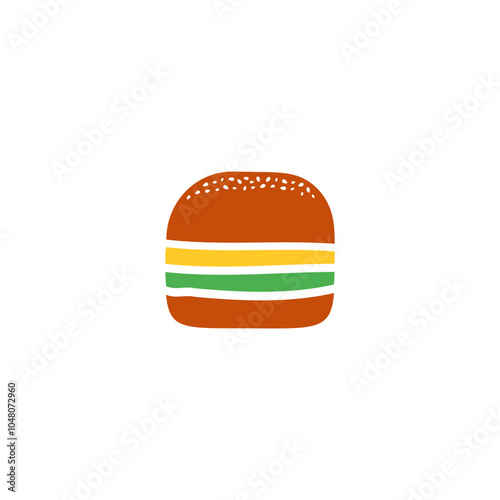 Abstract Minimal Burger and Sandwich, Food Franchise Logo Design Vector