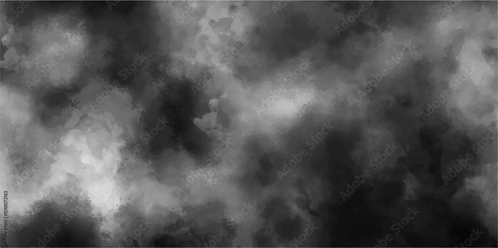 Abstract design with Black and white ink effect water color. Black grey Sky with white cloud , marble texture background Old grunge design. cement wall texture .