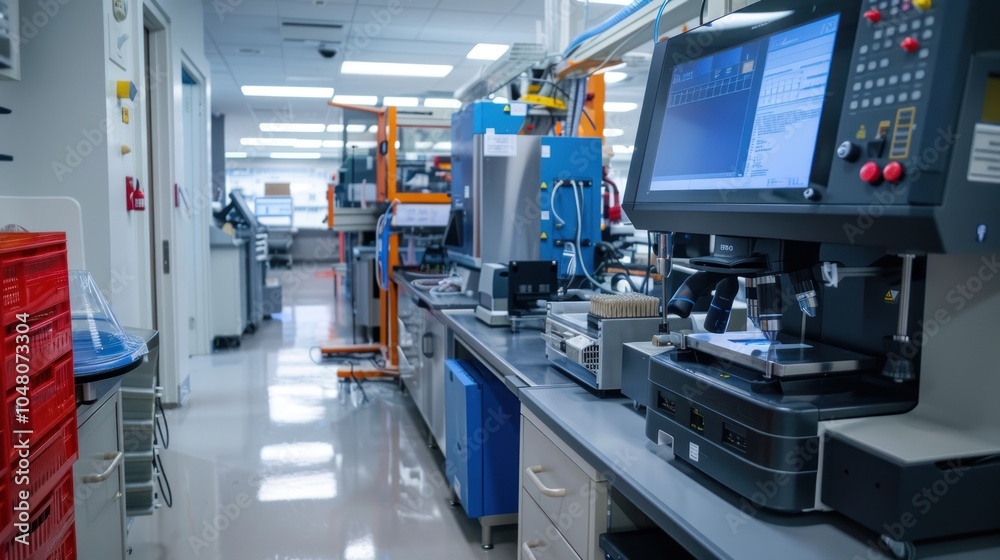High-Tech Laboratory Equipment in a Modern Research Facility High-Tech Laboratory Equipment in a Modern Research Facility