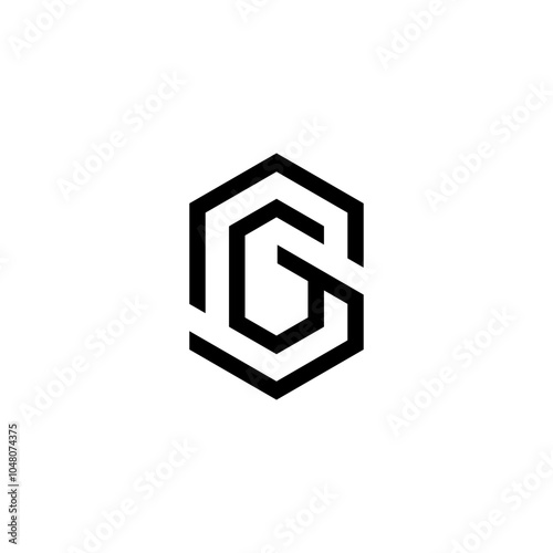 Hexagon Industrial Metal with Letter S and G Logo Design Vector