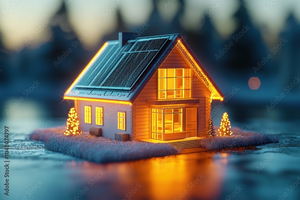 Stylized energy efficient home Stylized energy efficient home