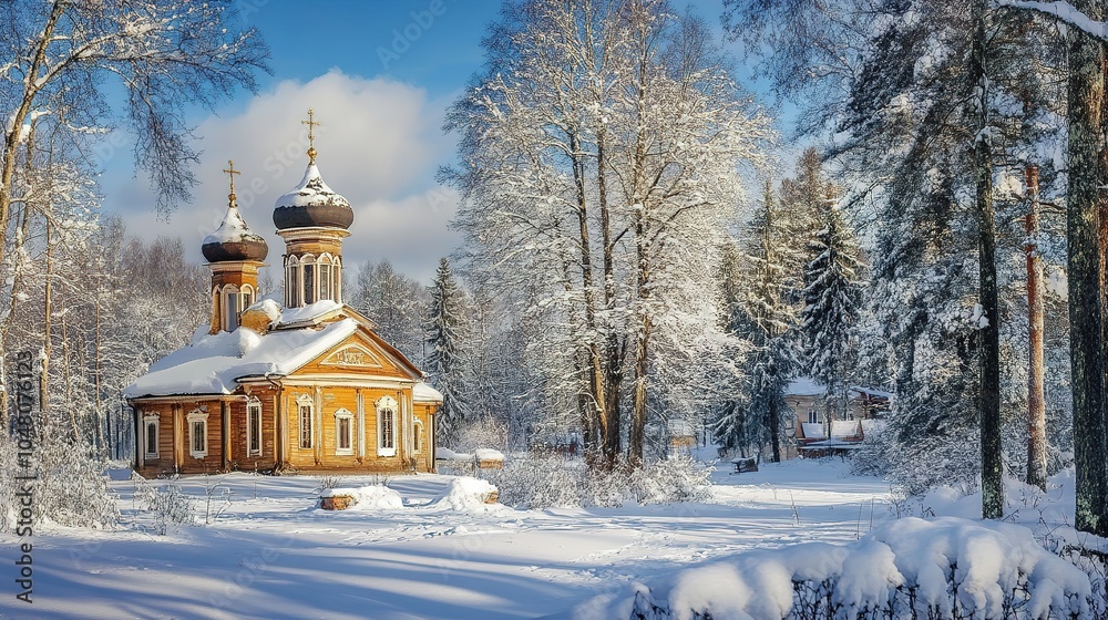 Winter in Karelia, Snowy Forest and Frozen Landscape Capturing the Serene Beauty of Russian Wilderness in Crisp, Frosty Atmosphere Winter in Karelia, Snowy Forest and Frozen Landscape Capturing the Serene Beauty of Russian Wilderness in Crisp, Frosty Atmosphere