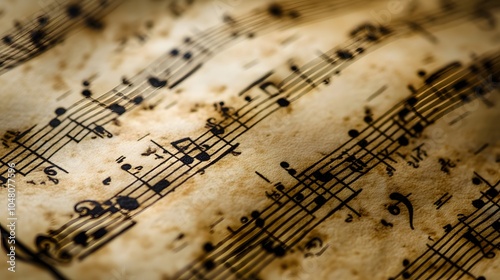 Macro shot of a music sheet