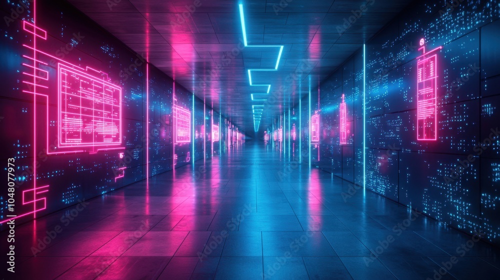 Fototapeta premium Innovative advanced sensor network in smart building design
