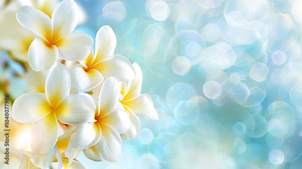 Plumeria flower and water drops abstract background Plumeria flower and water drops abstract background