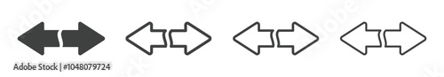 Iconic arrow icons. iconic arrow vector signs set. Double arrow icons.  Swap icon with two arrows