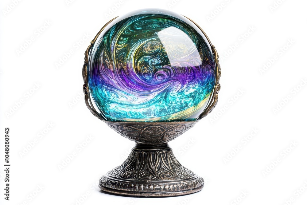 A mystical crystal ball with swirling colors, symbolizing divination and exploration of the unknown in fantasy and spirituality. A mystical crystal ball with swirling colors, symbolizing divination and exploration of the unknown in fantasy and spirituality.