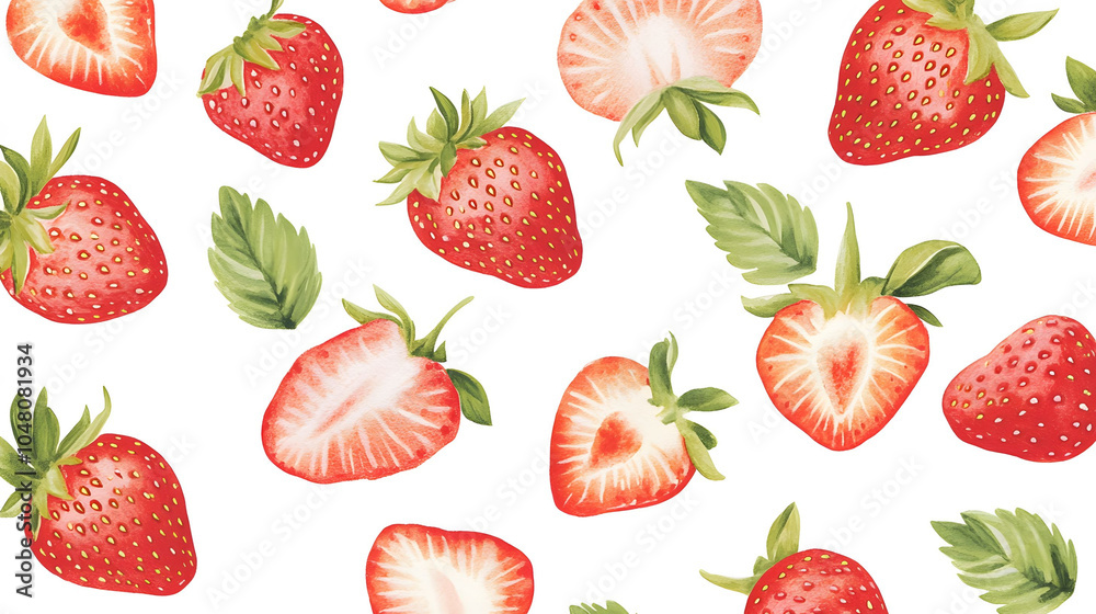 A vibrant set of fresh strawberries in a delightful pattern, showcasing their juicy red color and healthy appeal, perfect for summer desserts A vibrant set of fresh strawberries in a delightful pattern, showcasing their juicy red color and healthy appeal, perfect for summer desserts