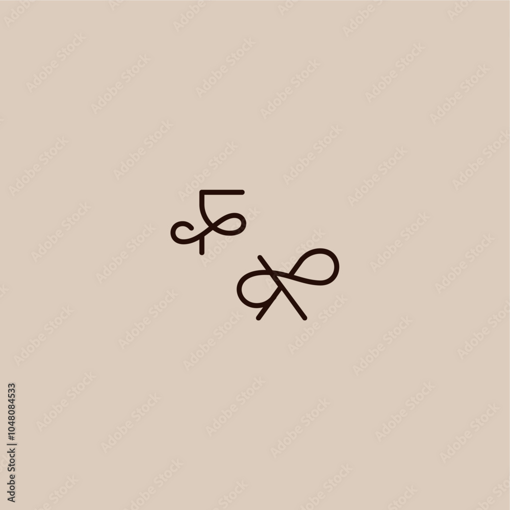 dynamic line initial FX luxurious organic style and elegant concept wedding typography monogram letter