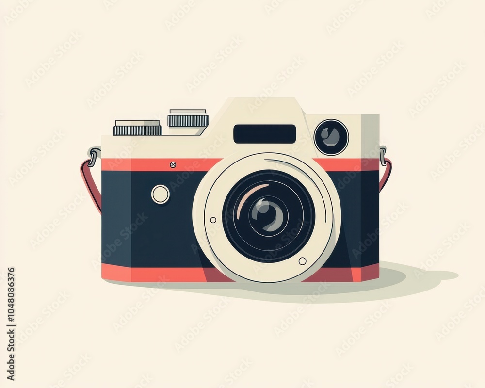 Fototapeta premium Minimalist camera icon with clean design aesthetic