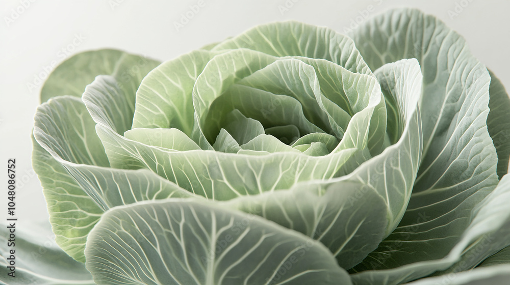 Obraz premium Fresh and Crisp Cabbage on a Plain White Plate