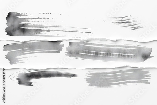 Digital Brush Strokes Ripped white paper with digital brush stro photo