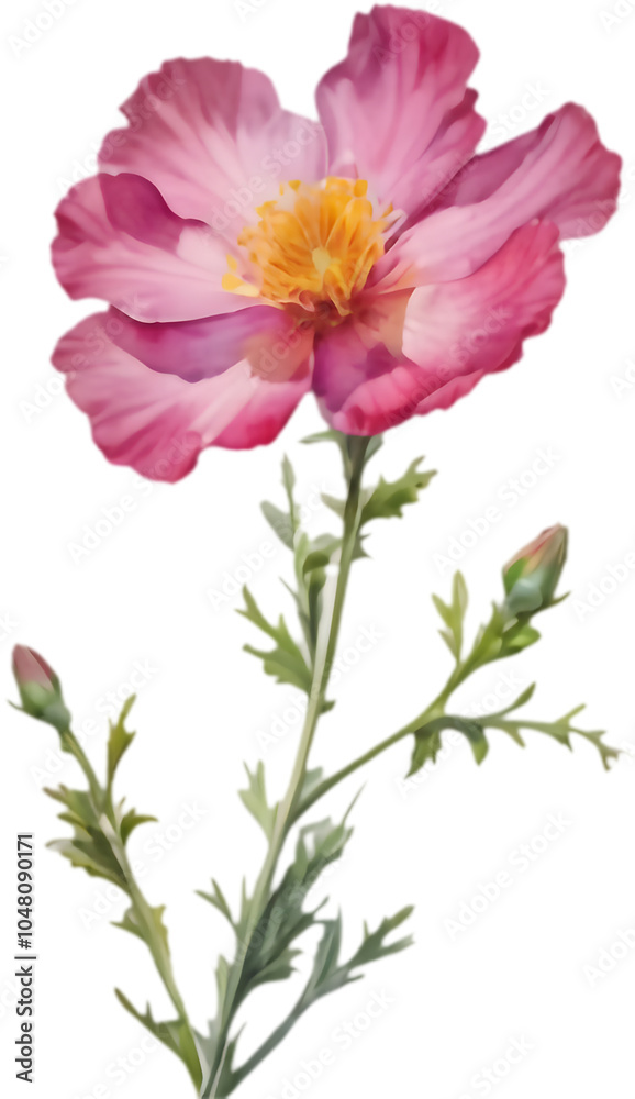 Fototapeta premium Sun Rose flowers display vibrant deep pink.