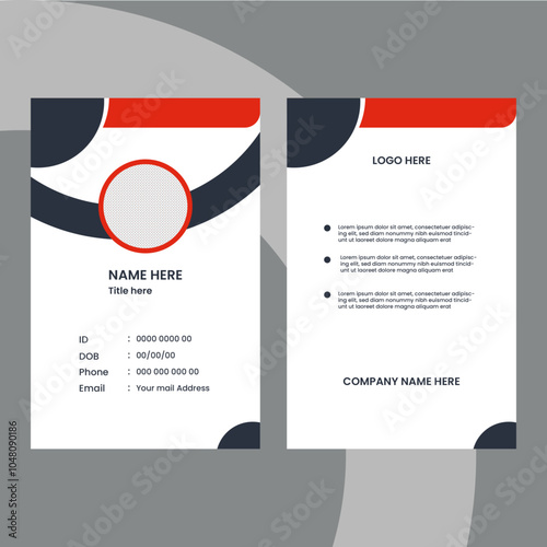 Modern ID card design template. Corporate identity card design. Professional employee id card. Vector Business man Id card, student id card, police id card, officer id card creative design perfect siz