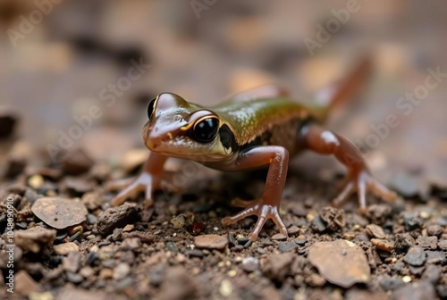 Nimble Newt A newt crawling with its tiny legs looking curious