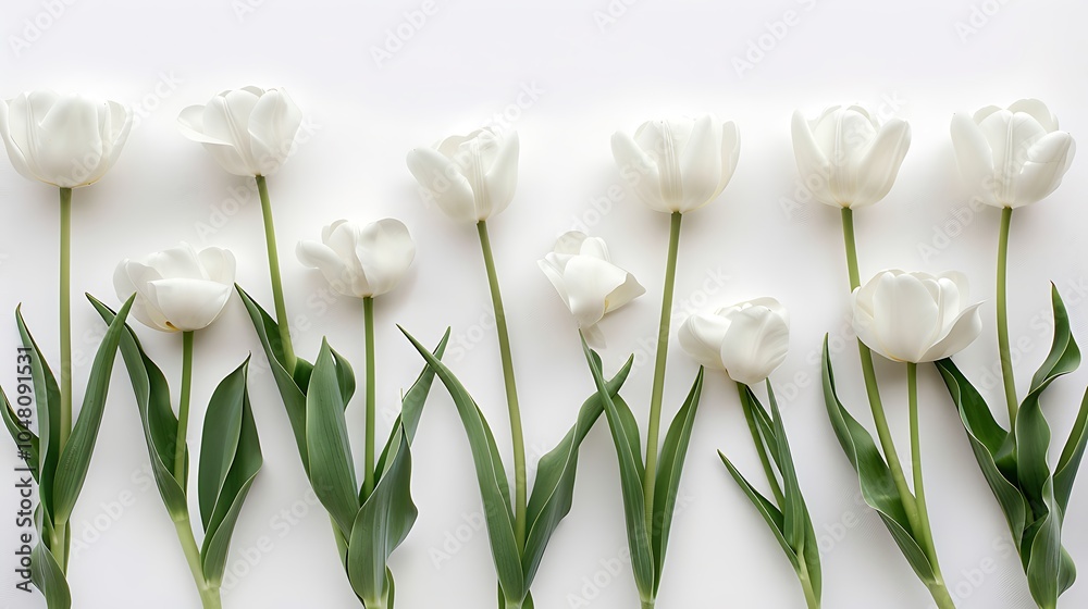 White tulips on a white background White tulips on a white background
