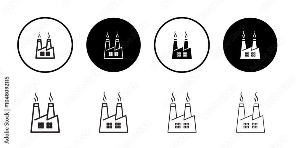 Factory icon outline set sign Factory icon outline set sign