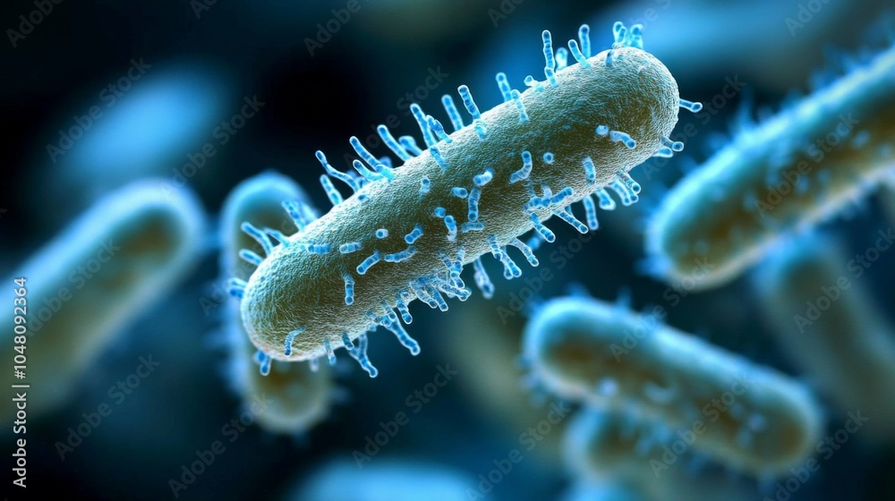 Close-up group small round blue-green bacteria appear Understanding the impact