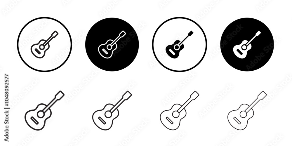 Guitar icon outline set sign Guitar icon outline set sign