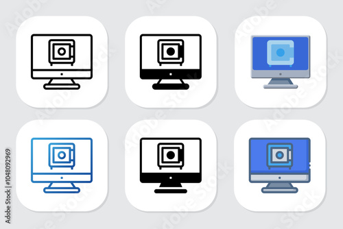 safe icons with various design styles