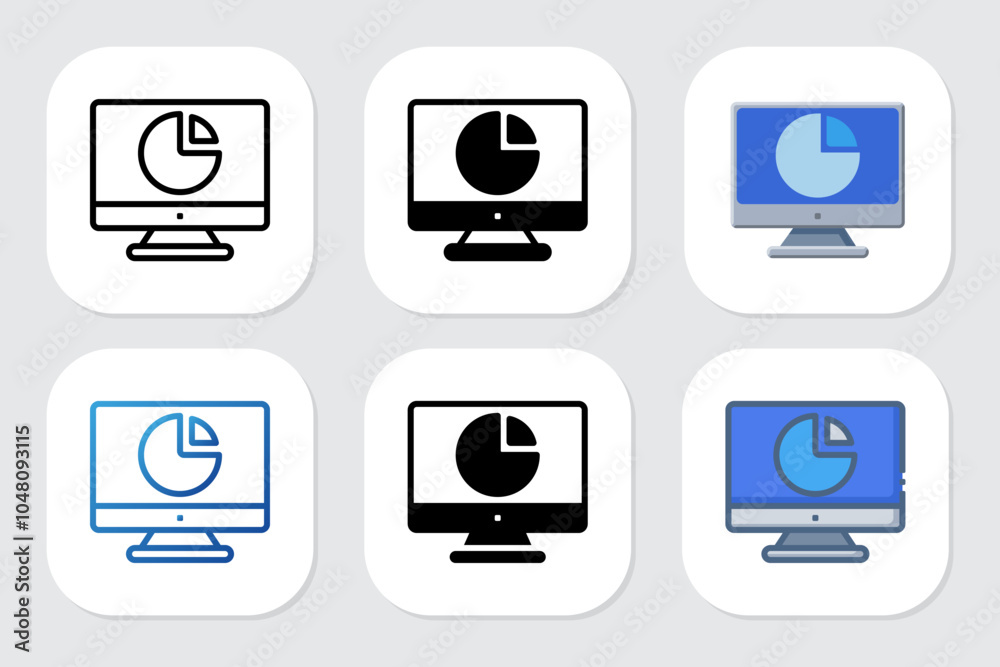 Fototapeta premium pie chart icons with various design styles