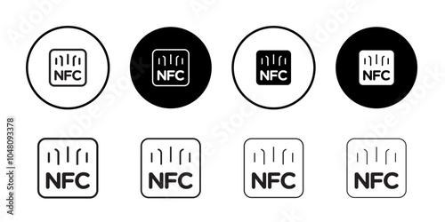 NFC icon outline set sign photo