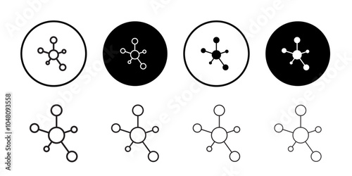 Particle icon outline set sign