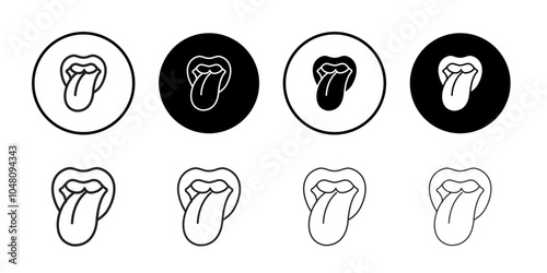 Tongue icon outline set sign