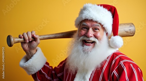 Santa's Naughty List?  He's got a bat! Merry mischief! photo