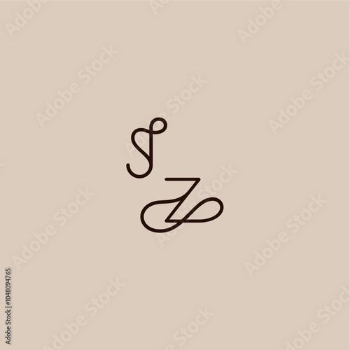 dynamic line initial wedding typography monogram letter luxurious organic style and elegant concept JZ photo