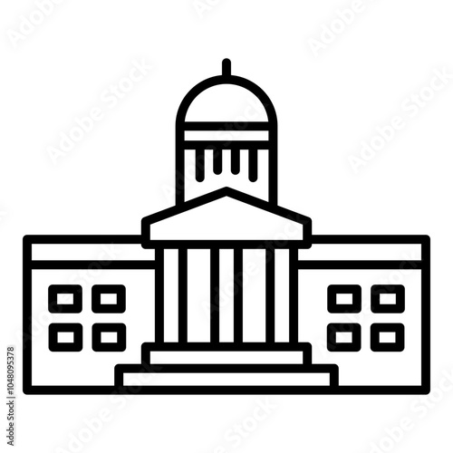Courthouse icon in line style. Icon about law and justice