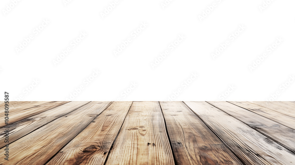 Light wooden table top isolate on transparent background, Products presentation concept Light wooden table top isolate on transparent background, Products presentation concept